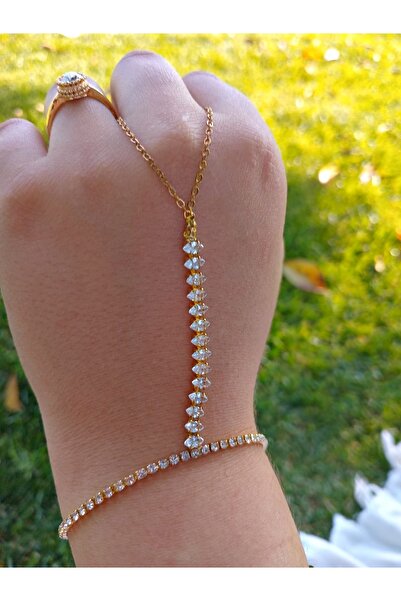 mos&more Gold Taşlı Çok Şık Şahmeran