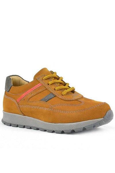 Rakerplus Genuine Leather Yellow Lace-Up Boys' Sports School Shoes