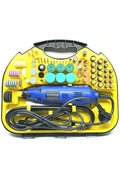 MBL Gravür Oyma Makinesi Dremel Taşlama Zımpara Kesme Seti 211 Parça+Hortumlu