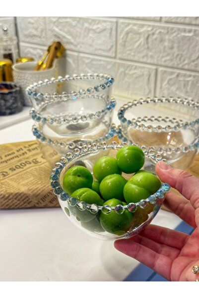 dunyazuccaciye 6-Piece Bead Bowl Mouth Size 10 cm Volume 180 Cc