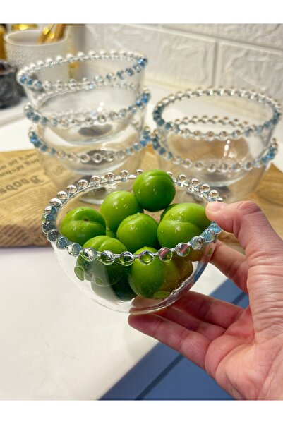 dunyazuccaciye 6-Piece Bead Bowl Mouth Size 10 cm Volume 180 Cc