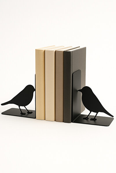 ARTILED مجموعة حامل كتب معدنية على شكل طائر مكونة من قطعتين - إكسسوار طاولة م...