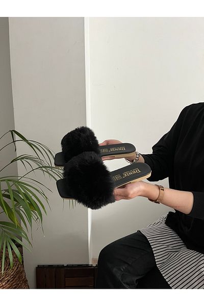 Behtah Kundura Πολυτελείς γυναικείες παντόφλες - Γούνινο, Αθόρυβη σόλα, Παντόφλες Guest Bundle Dowry House