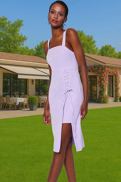 PayBuy Elegant Midi Pencil Skirt Dress Polyester Blended Woven Fabric Body-Hugging Summer Seasons