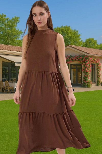 PayBuy Women's Midi Length Shift Dress Polyester Woven Fabric Casual Style Comfortable Cut Perfect Fit