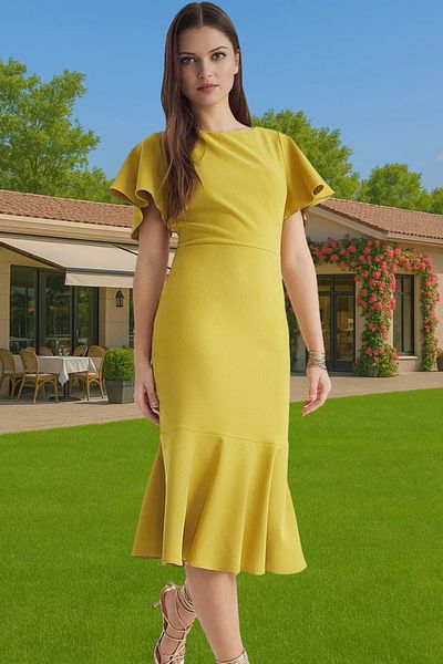 PayBuy Women's Midi Length Finike Woven Dress Body-Hugging Fit Carefully Selected Comfortable and Stylish Comfortable and Stylish