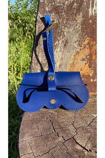 Atölyezümra Hanging Glasses Case Circle Model (Blue Color)