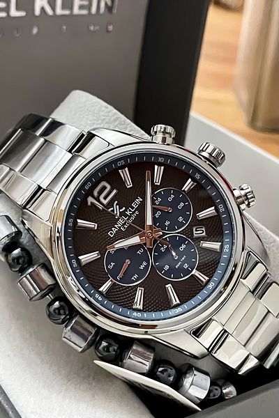 Daniel Klein Silver Cord Original Luxury All Functions Active Date Men's Steel Watch Bracelet Gift