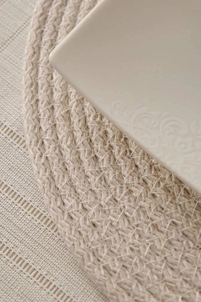 krm dünya ürünleri 1 Piece 32cm Round Wicker American Service Wicker Jute Braid Supla Presentation Set