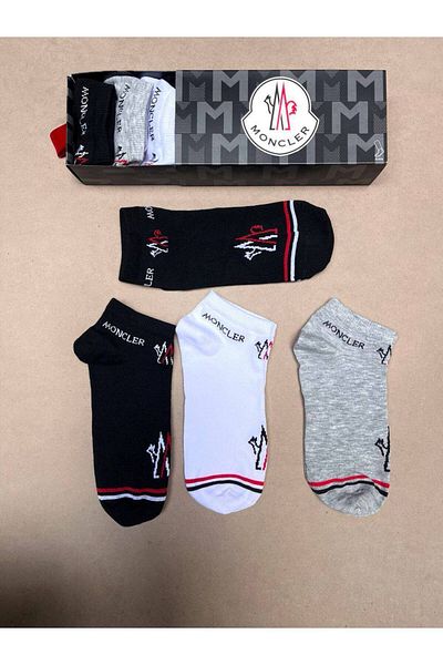 NO BRAND Men's Set of 6 Short Ankle Socks - Black White Gray - New Season - Scented