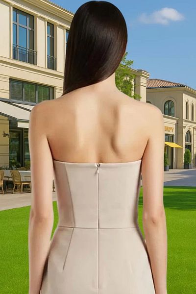 PayBuy Strapless Mini Evening Dress Polyester Woven Finike Cut Graduation Stylish Appearance Special Design