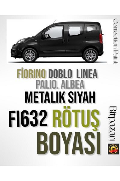 Flea Market Fi632 Metallic Black - Retouch Paint, Linea Doblo, Fiori̇no, Palio, Punto, Marea, Albea