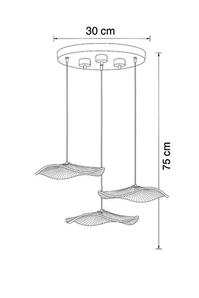 İstanbul Avize Şapka 3'lü Kumandalı Gold Üç Renk Led Lüx Modern Ledli Avize
