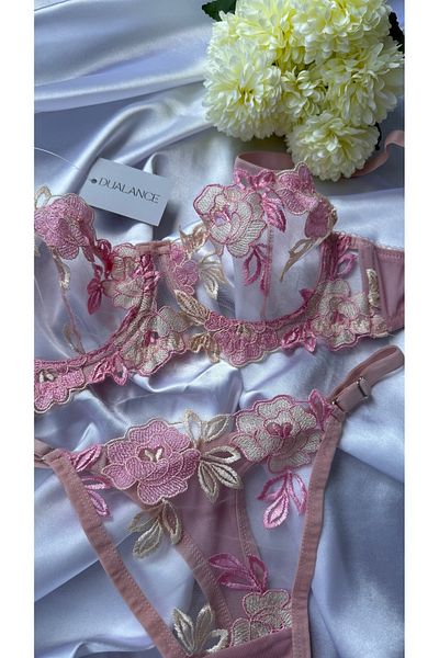 DUALANCE Set sutien cu model floral Rosalita, fără căptușeală