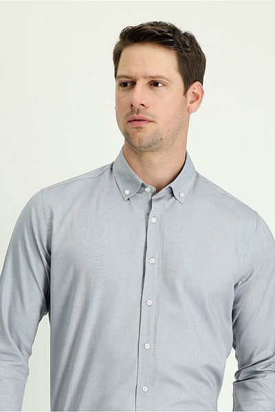 Kiğılı Long Sleeve Slim Fit Slim Fit Oxford Cotton Shirt