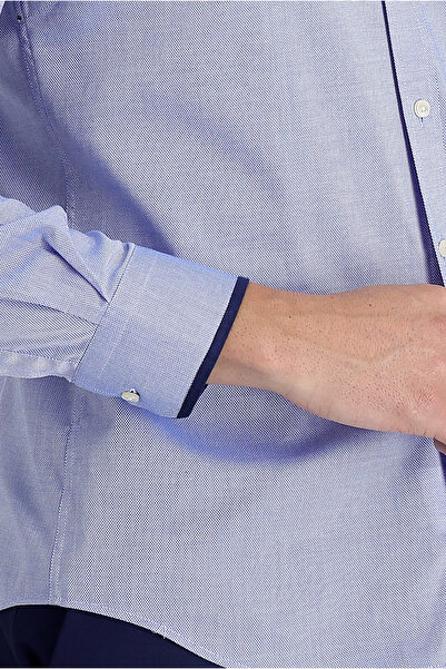 Kiğılı Techno-line Gümüş Iyonlu Slim Fit Dar Kesim Desenli Pamuk Gömlek