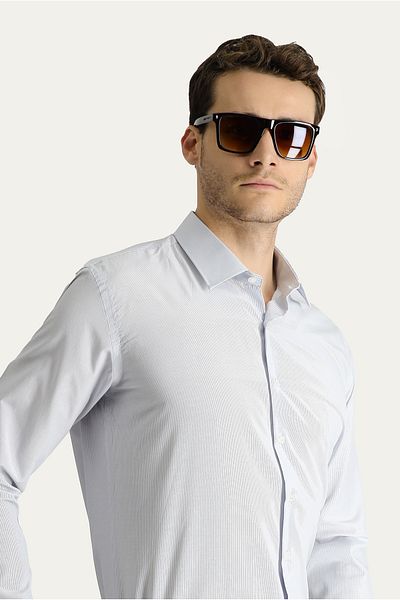 Kiğılı Long Sleeve Slim Fit Slim Fit Classic Striped Cotton Easy-Iron Shirt