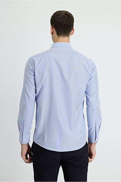 Kiğılı Uzun Kol Slim Fit Dar Kesim Ekose Pamuklu Kolay Ütülenebilir Gömlek