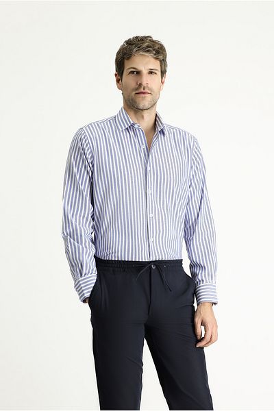 Abdullah Kiğılı Long Sleeve Classic Striped Cotton Shirt