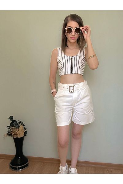 CCTWEAR Wide Leg Mom Shorts with Belted Waist