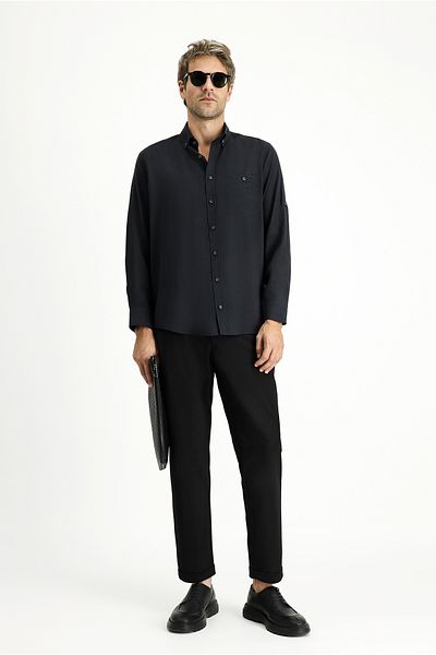 Kiğılı Long Sleeve Regular Fit Button Lapel Sports Shirt