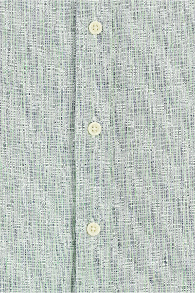 Abdullah Kiğılı Uzun Kol Regular Fit Desenli Spor Keten Gömlek