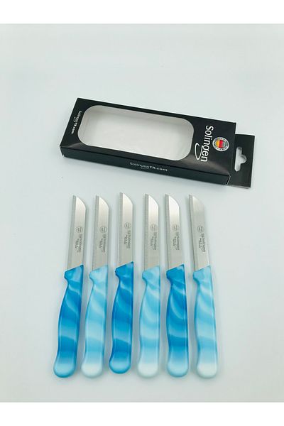 Solingen Blue Serrated Fruit and Vegetable Knife 6 Pieces
