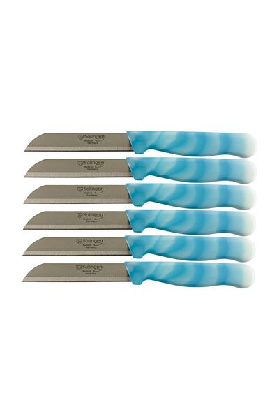 Solingen Blue Serrated Fruit and Vegetable Knife 6 Pieces