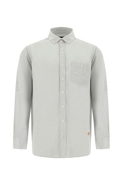 Abdullah Kiğılı Long Sleeve Regular Fit Patterned Linen Shirt