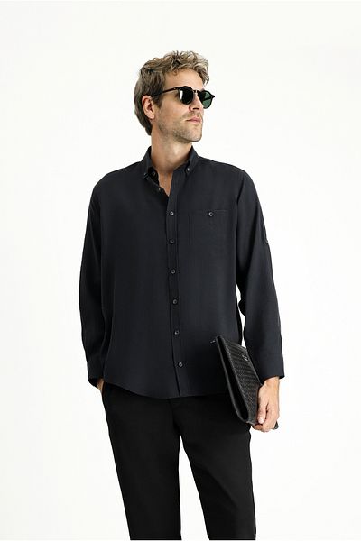 Kiğılı Long Sleeve Regular Fit Button Lapel Sports Shirt