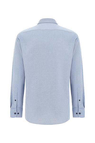 Abdullah Kiğılı Long Sleeve Regular Fit Cotton Button Lapel Oxford Shirt