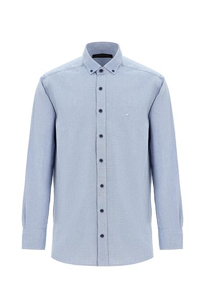 Abdullah Kiğılı Long Sleeve Regular Fit Cotton Button Lapel Oxford Shirt