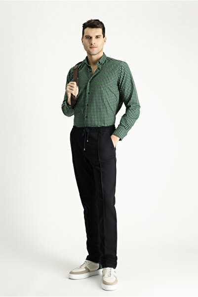 Kiğılı Μακρυμάνικο κανονική εφαρμογή Ξυλοκόπος καρό βαμβακερό πουκάμισο με κουμπιά γιακά