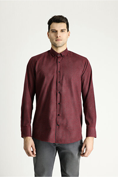 Kiğılı Μακρυμάνικο κανονική εφαρμογή Ξυλοκόπος καρό βαμβακερό πουκάμισο με κουμπιά γιακά