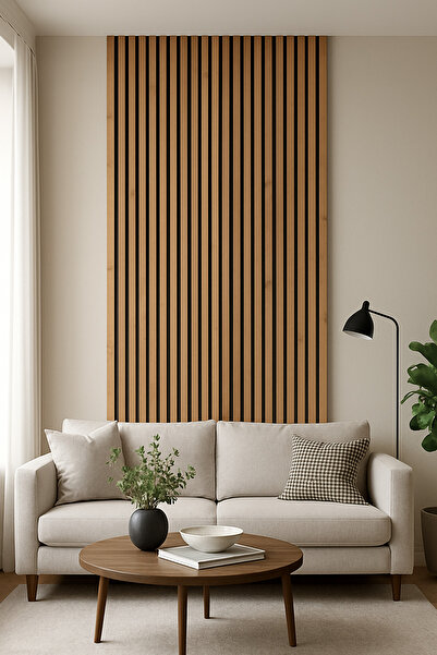 ATS YAPI AKUSTİK Mdf Ahşap Akustik Dekoratif Duvar Paneli 60x280 Cm - Safir Meşe Rengi