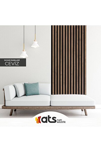 ATS YAPI AKUSTİK Mdf Ahşap Akustik Dekoratif Duvar Paneli 24x240 Cm - Ceviz