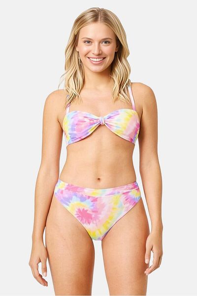 CALIFORNIA Women Tie Dye Padded Top And Bottom Bikini Set, Multicolor