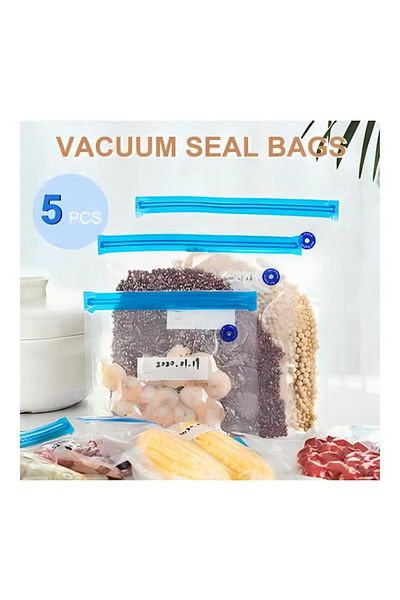 Generic 5 Pieces Strong Vacuum Storage Space Saver Bags Reusable With Double Zipper Seal For Travel