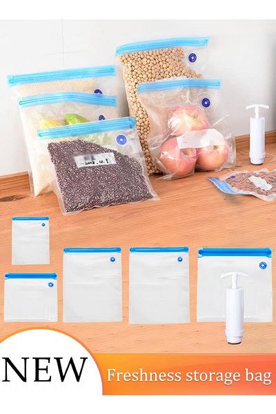 Generic 5 Pieces Strong Vacuum Storage Space Saver Bags Reusable With Double Zipper Seal For Travel