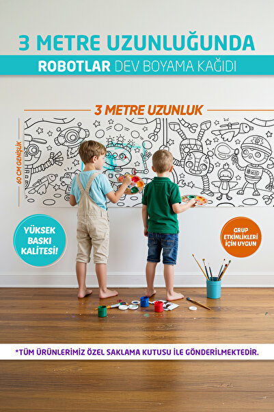 Proll Robotlar Dev Boyama Kağıdı