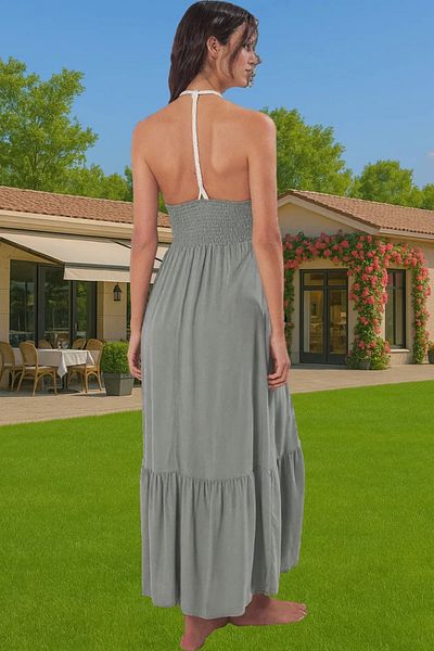 PayBuy Ethnic Pattern Maxi Chiffon Beach Dress Summer Casual Design Comfortable Cut Premium Quality Stylish Appearance