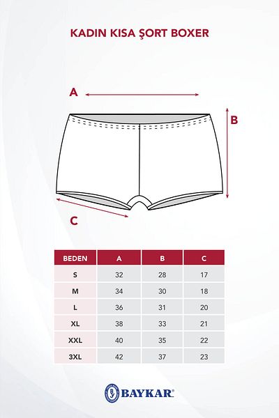 BAYKAR Λευκό γυναικείο μποξεράκι - Βαμβακερό και Lycra, Πακέτο 3