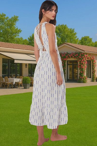 PayBuy Maxi Woven Striped Beach Dress Muslin Cotton Summer Comfortable Use Comfortable and Stylish Durable Material
