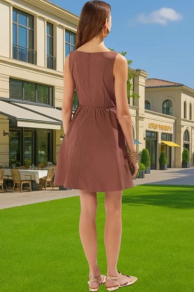 PayBuy Women's A-Line Poplin Short Evening Dress Cotton Summer Graduation Professional Look High Quality
