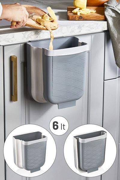 İronika 3-Piece Foldable Kitchen Set Accordion Strainer - Mixer Container - Trash Can