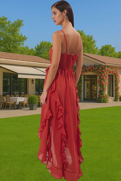 PayBuy Women's Midi Length Flounced Cotton Beach Dress Summer Casual Stylish Long Lasting High Quality Comfortable Cut