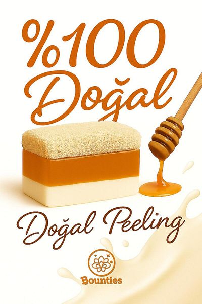 Bounties Natural Honey & Goat Milk Pumpkin Fiber Soap – Moisturizing and Exfoliating Effect