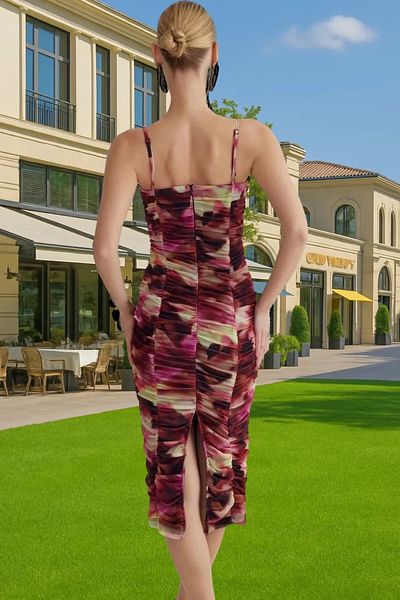 PayBuy Strapless Gathered Evening Dress Knitted Tulle Summer Premium Quality Durable Material Zarifane Design