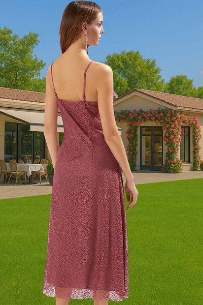 PayBuy Stylish Lace Knitted Midi Evening Dress Dress Flounced Lined Summer Perfect Fit Quality Craftsmanship