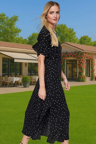 PayBuy Maxi Floral Patterned Viscose Shirt Dress Belted Summer Casual Premium Quality Carefully Selected